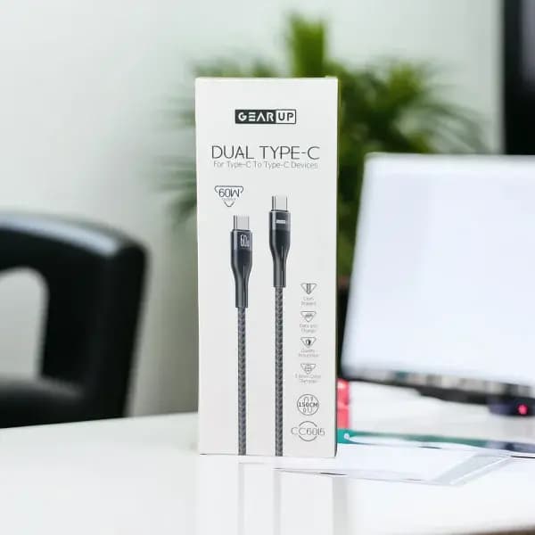 GearUP 60W Fast Charging Cable Type-C to Type-C (CC6015) -1.5M