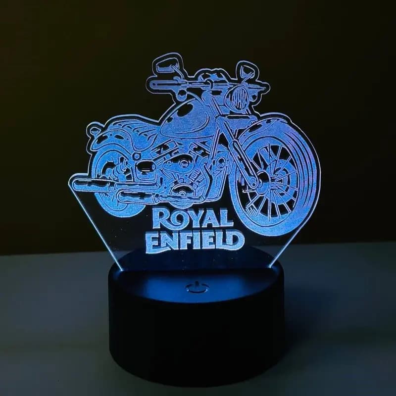 GearUP Acrylic Multicolor Night Lamp (Royal Enfeild) - Black