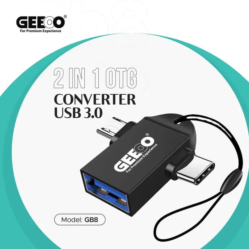 Geeoo GB-8 2-in-1 USB to Micro And Type -C OTG Adapter