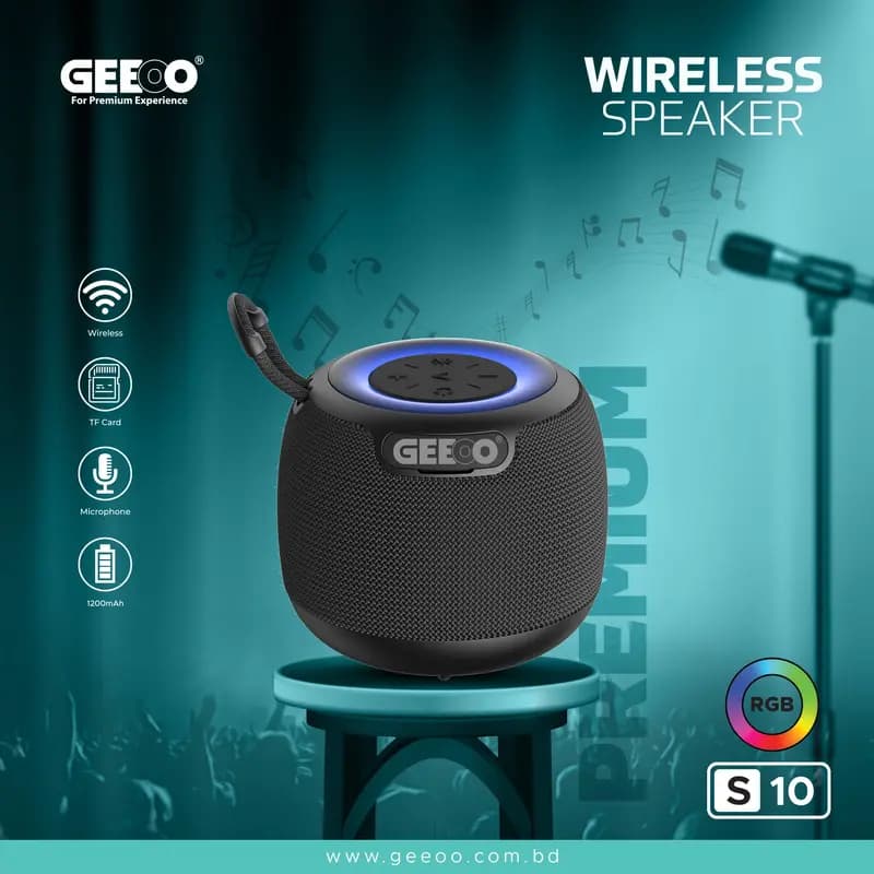 Geeoo S-10 RGB Portable Bluetooth Speaker