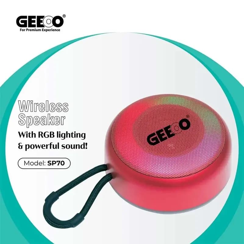 Geeoo SP70 Portable Bluetooth Speaker With RGB Lighting