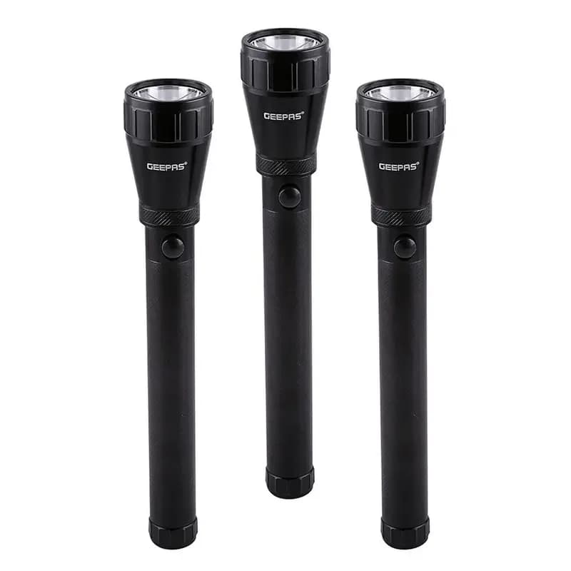 Geepas GFL51076 3-in-1 Rechargeable LED Flashlight (Combo Set)