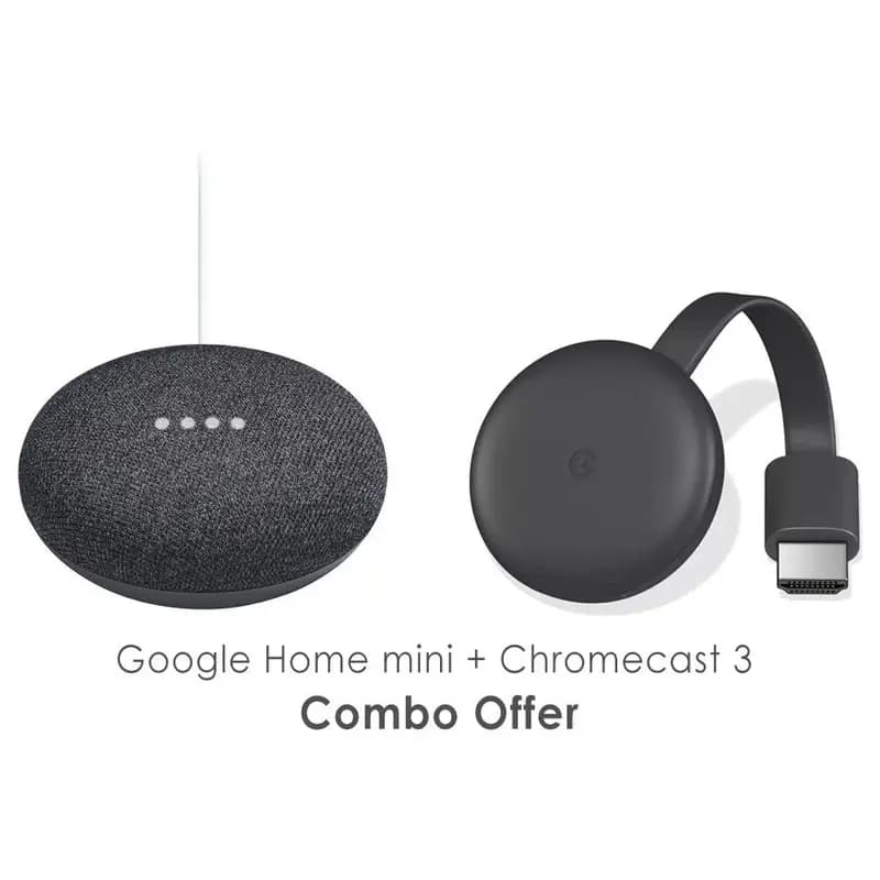 Google Home mini and Chromecast 3 Combo Offer (Make TV Smart and Control with Voice Commands)
