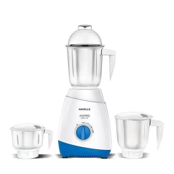 Havells ASPRO 600 Watt Mixer Grinder with 3 Stainless Steel Jar