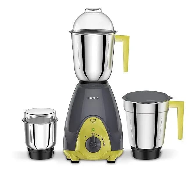 Havells Sprint Mixer Grinder 500W 3 Jars (Grey/ Green)
