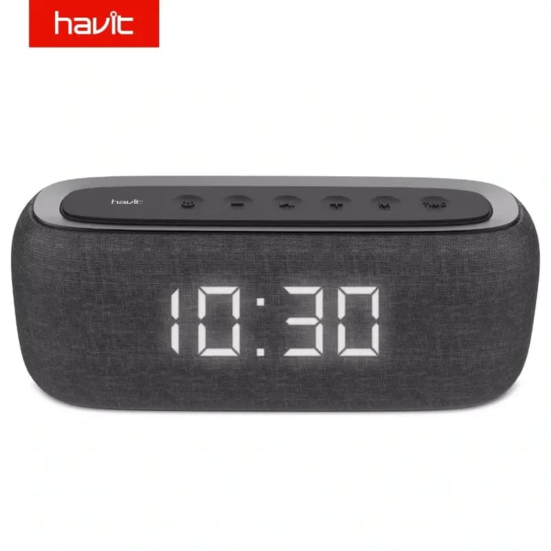 HAVIT M29 Bluetooth/AUX/MicroSD Portable Speaker With Digital Alarm Clock & Support FM Radio (10 Watt)