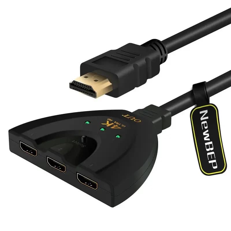 HDMI Switch 4K, 3 Port HDMI Switch with 3D Support - 3 Input 1 Output HDMI Switcher for HDTV DVD Player TV Box Projector Monitor Etc