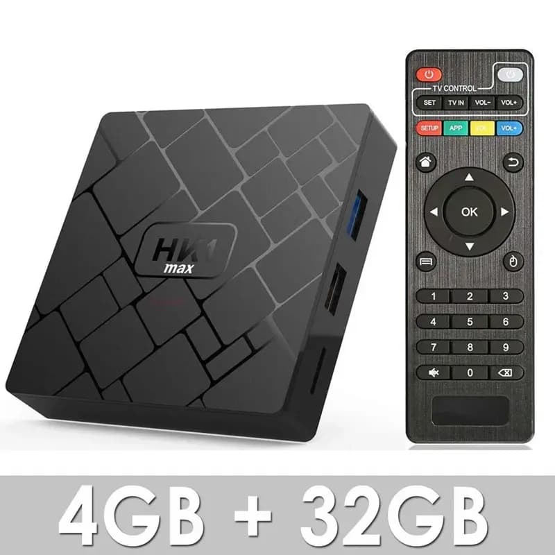 HK1 MAX Android 8.1 Smart TV BOX Quad core 4GB RAM, 32G ROM, Dual Band WiFi & Bluetooth