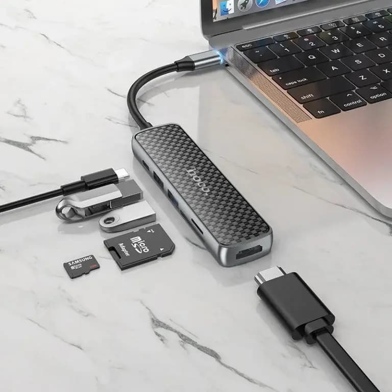 Hoco HB24 Easy display 6-in-1 Multimedia USB Type-C Hub
