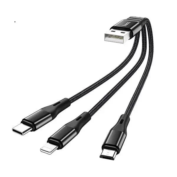 Hoco X47 Harbor 3-in-1 charging cable (iP, Micro, Type C)