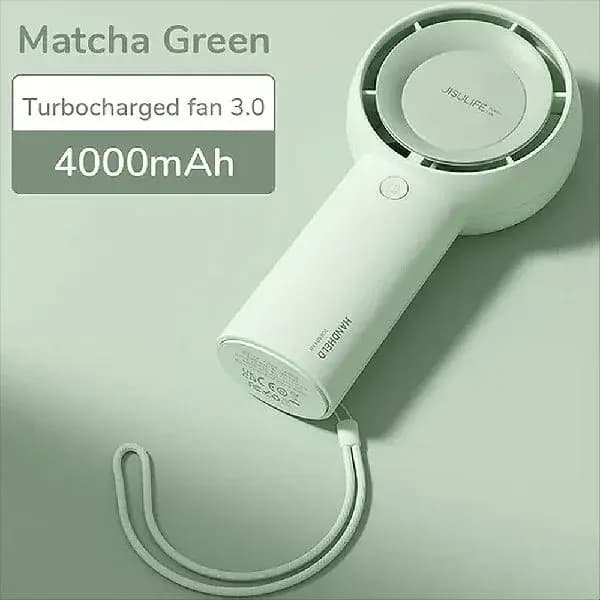 JISULIFE FA43 Handheld Turbo Rechargeable Fan 4000mAh -Matcha Green