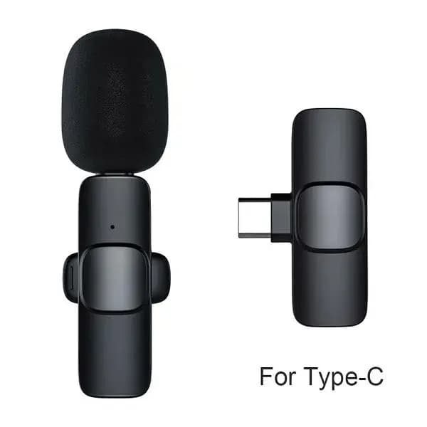 K8 Wireless Microphone for Type-C OTG Supported Smartphone for YouTube, Facebook Live Stream, TikTok Videos