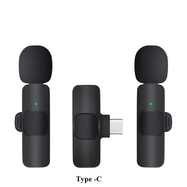 K9 Type C Wireless Lavalier Microphone for Facebook Live Stream Recording