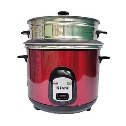 KIAM 700 Watts 1.8 Liters Rice Cooker SS Body with Glass Lid (SJBS-8702)