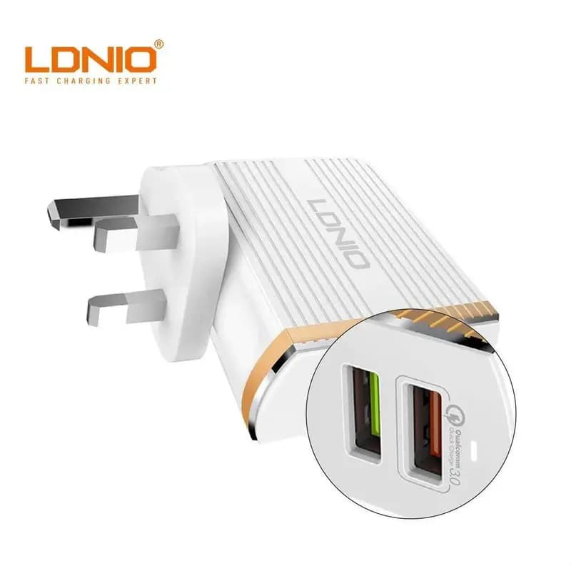 LDNIO A2502Q 30W Convert Design Travel QC3.0 Fast Charger With Cable