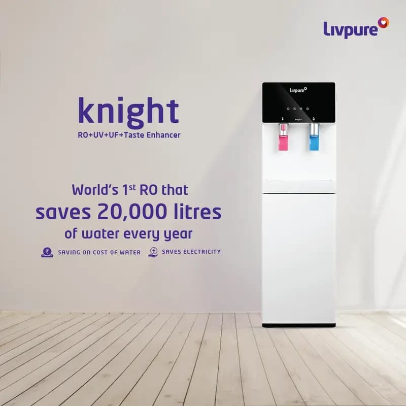 Livpure 4.5 liter Knight (Ro +UV + UF + Taste Enhancer) Hot & Cold Water Purifier