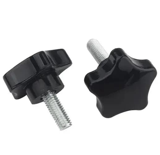 M4x20 Thread Star Shaped Head Thread Clamping Screw Bolt Knob (2pcs Set)