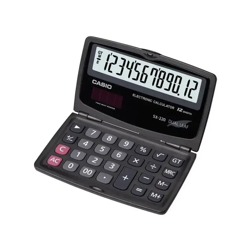 Original Casio 12 Digits Business Mini Portable Calculator (SX-220)