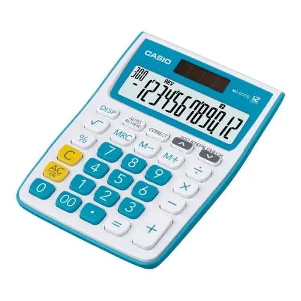 Original Casio 12 digits Mini Desk Type Calculator (MJ-12VCb-BU)