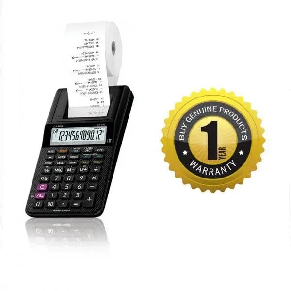 Original Casio 12 digits Mini Printing Calculator (HR-8RC-BK)