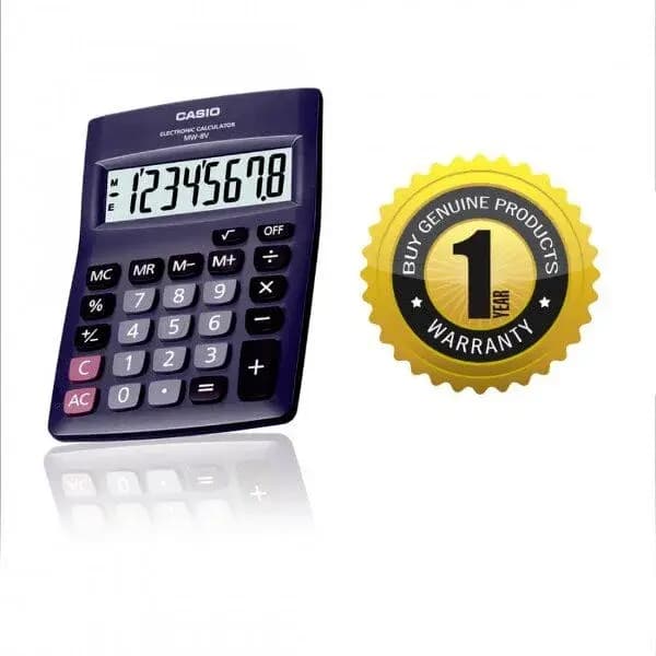 Original Casio Electronic Desktop Calculator (MW-8V-BK)
