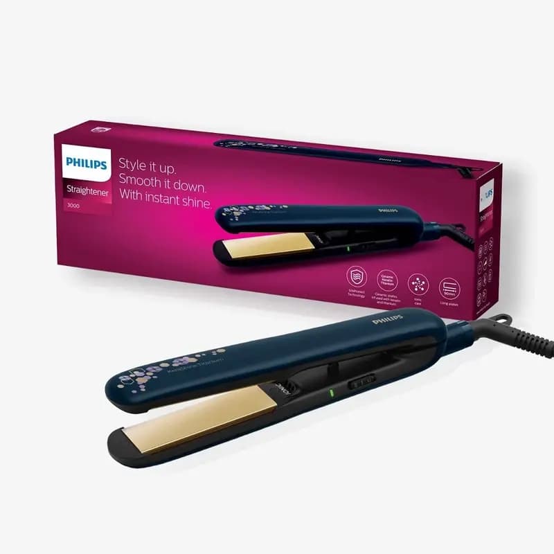 PHILIPS BHS397 Kerashine Titanium Straightener with SilkProtect Technology. Straighten, curl with instant shine