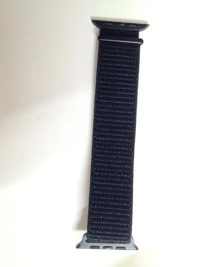 Plain Fabric Strap For Smart Watch- 42/44/45/49 mm- Black Color