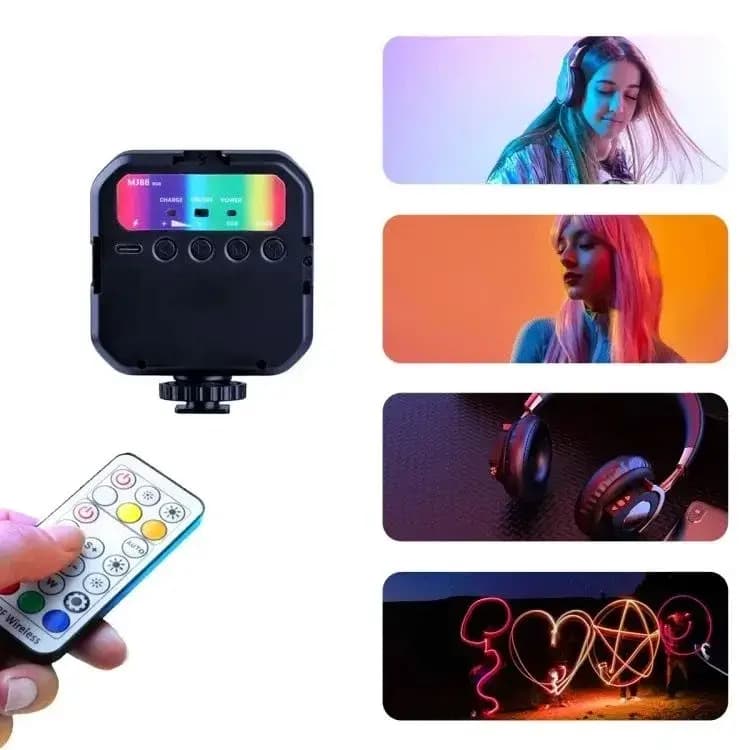 Rechargeable RGB LED Vlogging Light- Live Streaming, Photography, Beauty Fill Light with Remote Control (Odio MJ88)