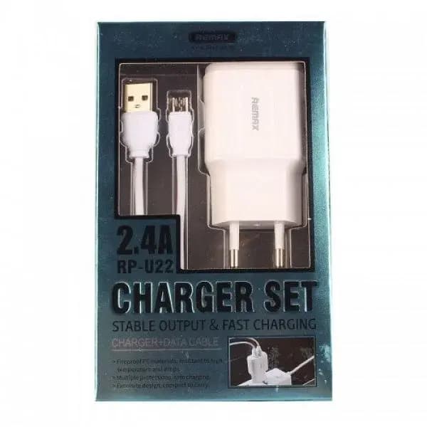 REMAX RP-U22 Fast Charging Adaptor 2.4A with Data Cable