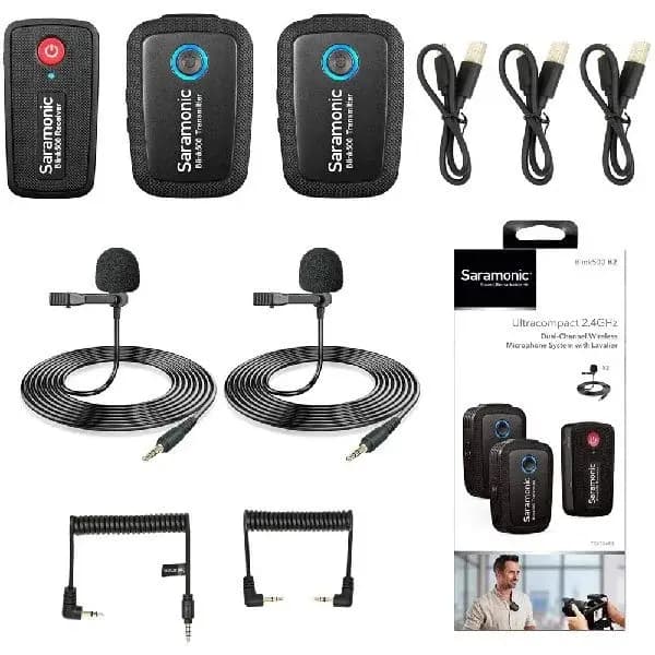 Saramonic Stereo Wireless Microphone System (BLINK 500 B2, Dual-Channel, 2.4GHz, Black)