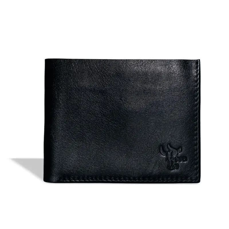 SSB 100% GENUINE LEATHER SHORT WALLET BLACK SB-W04