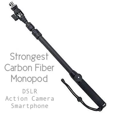 Strongest Carbon Fiber Monopod Selfie Stick for DSLR, Action Camera & Smartphones (Jmary ST880)