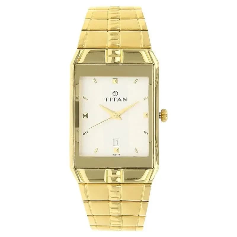 Titan Analog with Date Silver Dial Metal Strap watch for Men (NS9151YM01)