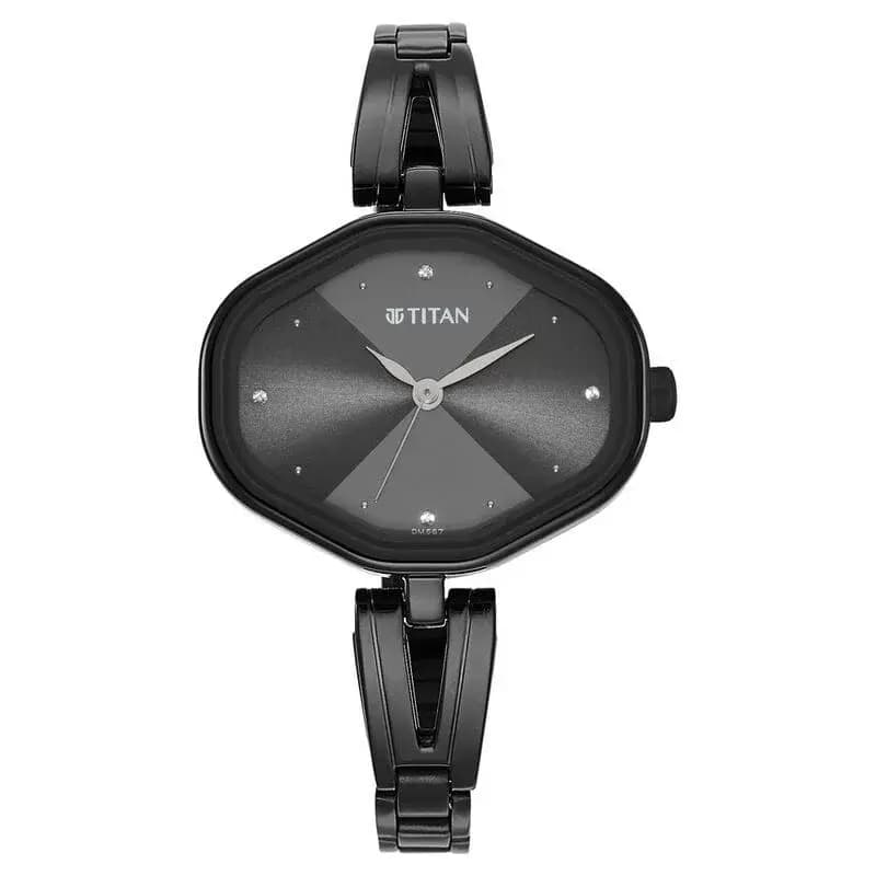 Titan Karishma Black Dial Metal Strap Watch for Women (NS2680NM01)