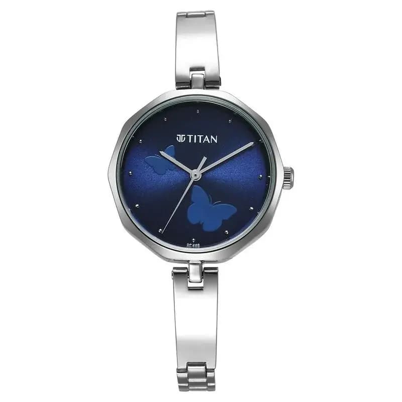 Titan Karishma Quartz Analog Blue Dial Stainless Steel Strap Watch for Women (2702SM02)