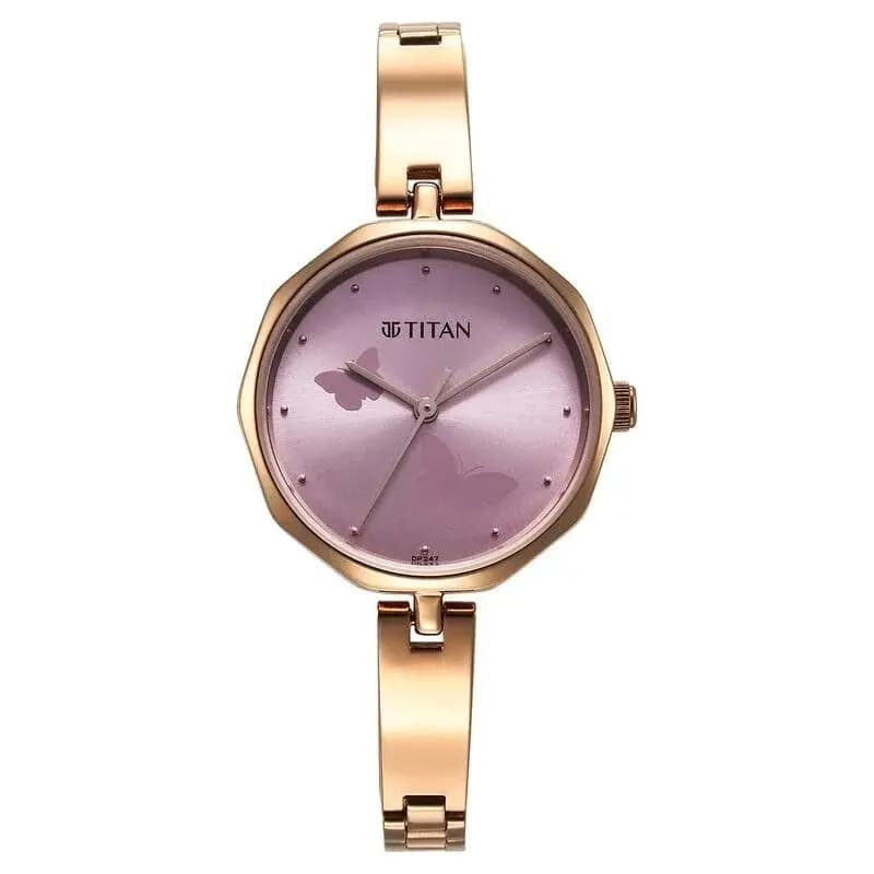 Titan Karishma Quartz Analog Pink Dial Stainless Steel Strap Watch for Women (2702WM02)
