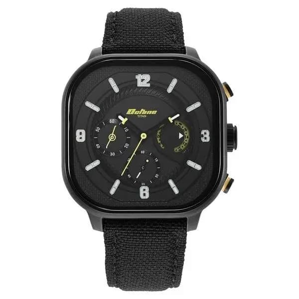Titan Octane Aerobatics Black Chrono Fabric Strap Watch for Men (NS1856NL01)