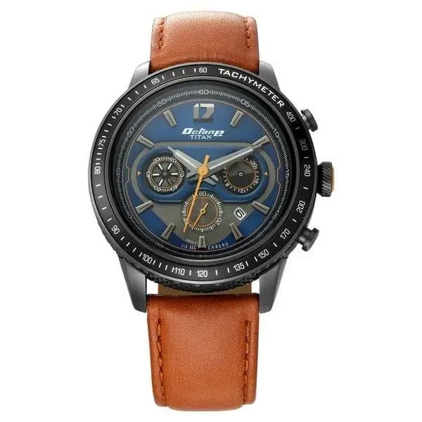 Titan Octane Blue Chrono Leather Strap watch for Men (NS1762KL01)