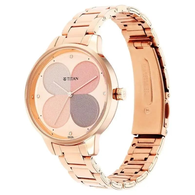 Titan Purple Glam It Up Multicoloured Dial Women Watch With Stainless Steel Strap (NS2648WM02)