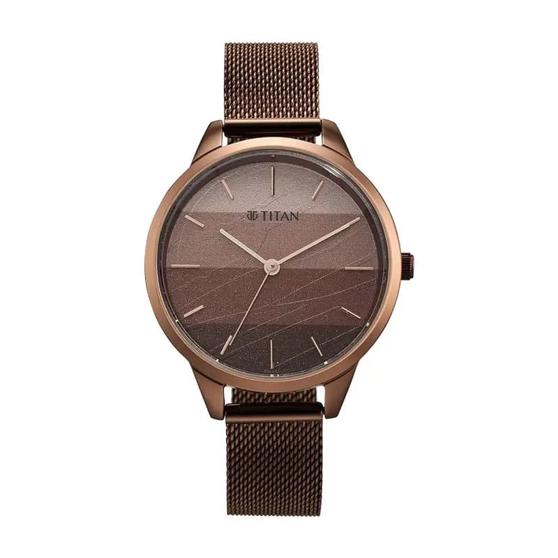 Titan Purple Glam It Up Multicoloured Dial Women Watch With Stainless Steel Strap (NS2664QM01)