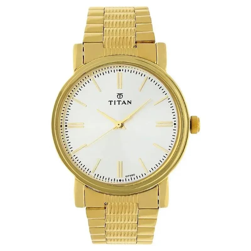 Titan Quartz Analog Silver Dial Stainless Steel Strap Watch for Men (NP1712YM01)