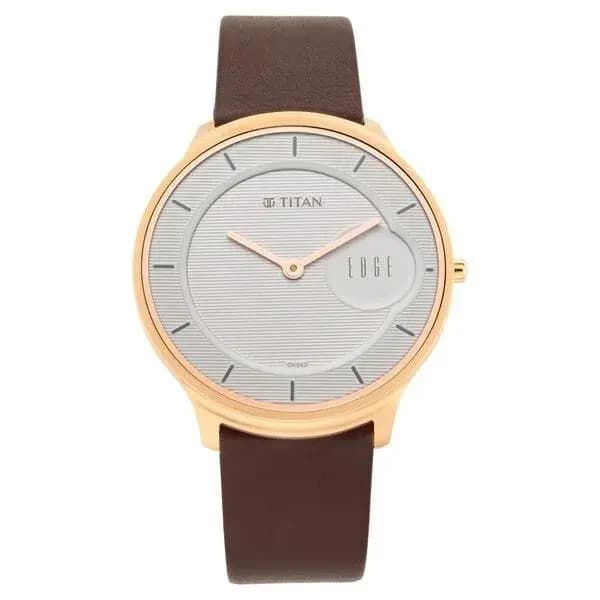 Titan Quartz Analog White Dial Leather Strap Watch for Men (NS1843WL01)