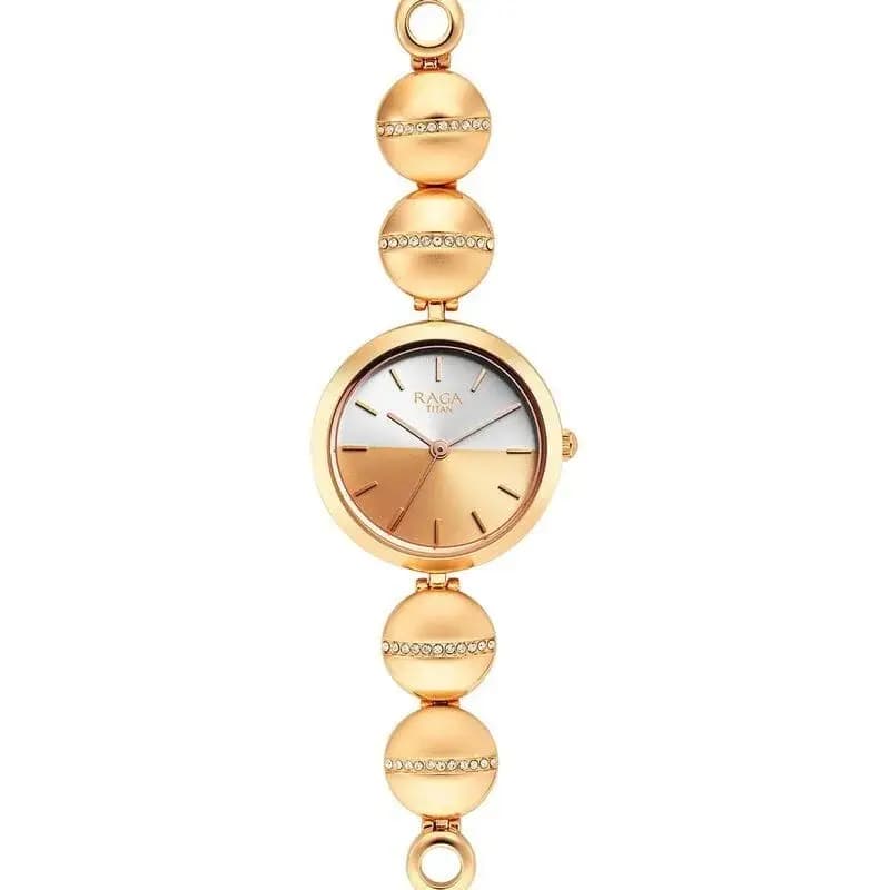 Titan Raga Delight Two Toned Dial Women Watch With Metal Strap (NS2606WM11)