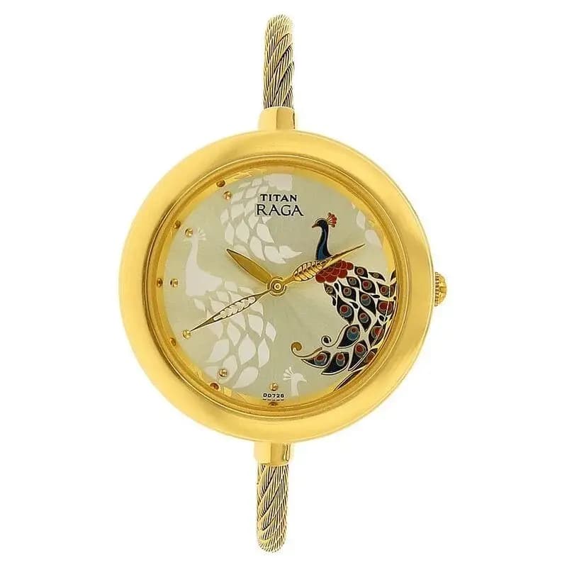 Titan Raga Garden of Eden Champagne Dial Analog Stainless Steel Strap watch for Women (NS2532YM01)