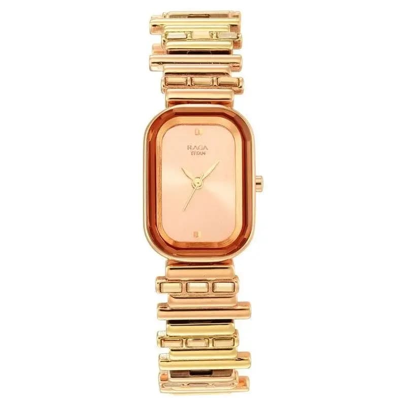 Titan Raga Love All Rose Gold Dial Analog Metal Strap Watch for Women (NS95154KM01)