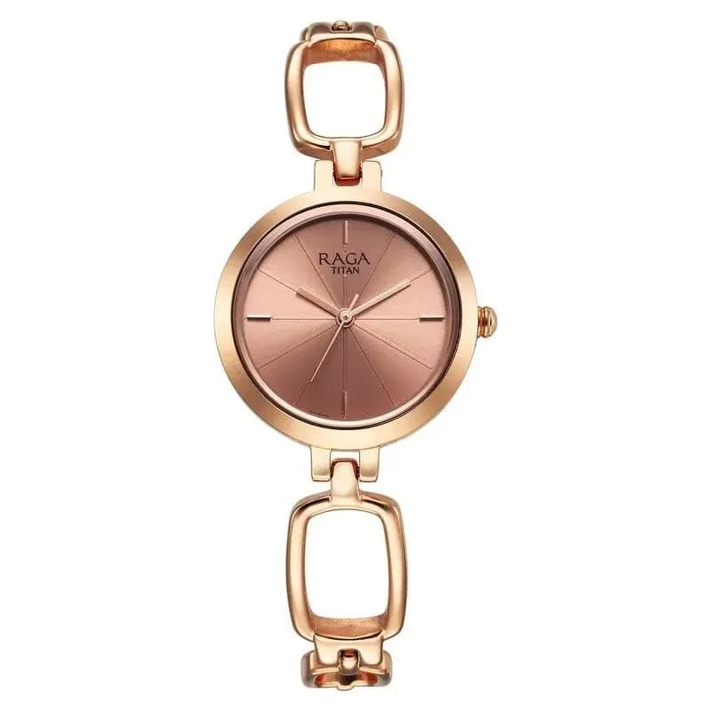 Titan Raga Rose Gold Dial Watch for Women (2725WM01)