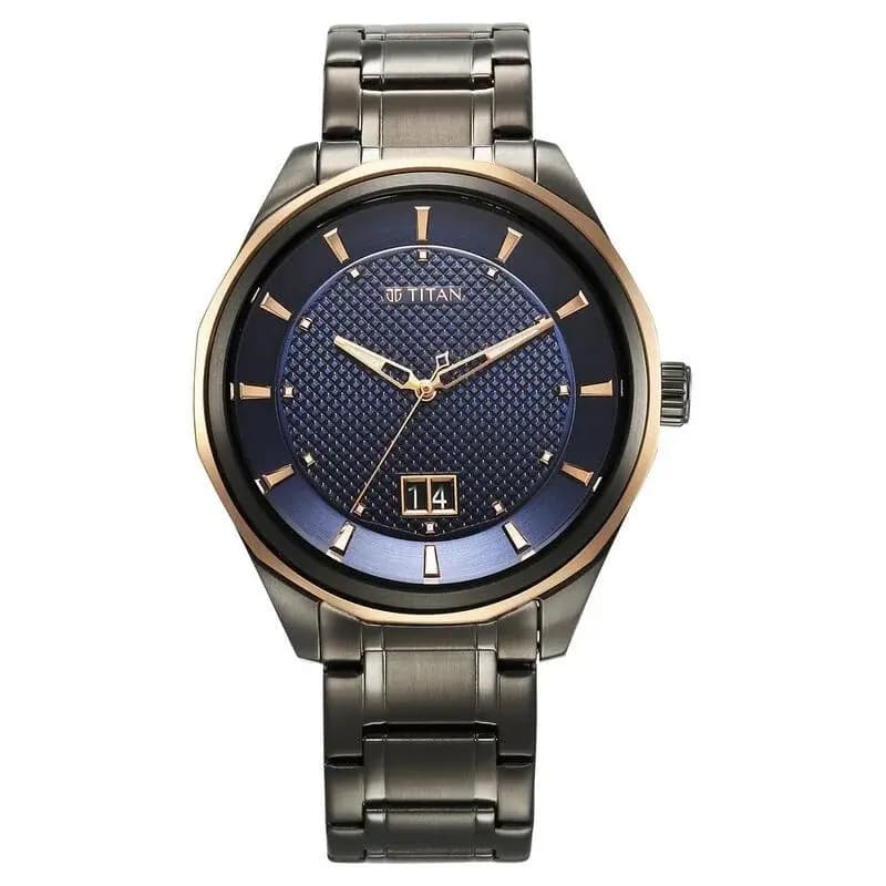 Titan Regalia Opulent Quartz Analog Silver Dial Silver Stainless Steel Strap Watch for Men (1829KM05)