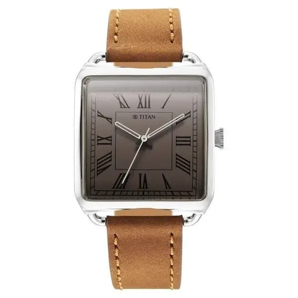Titan Retro Revive Quartz Analog White Dial Leather Strap for Men (NS1676SL02)