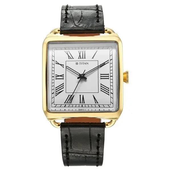 Titan Retro Revive Quartz Analog White Dial Leather Strap for Men (NS1676YL01)