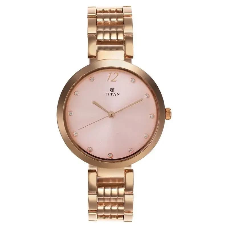 Titan Sparkle Pink Dial Analog Stainless Steel Strap watch for Women (NS2480WM03)